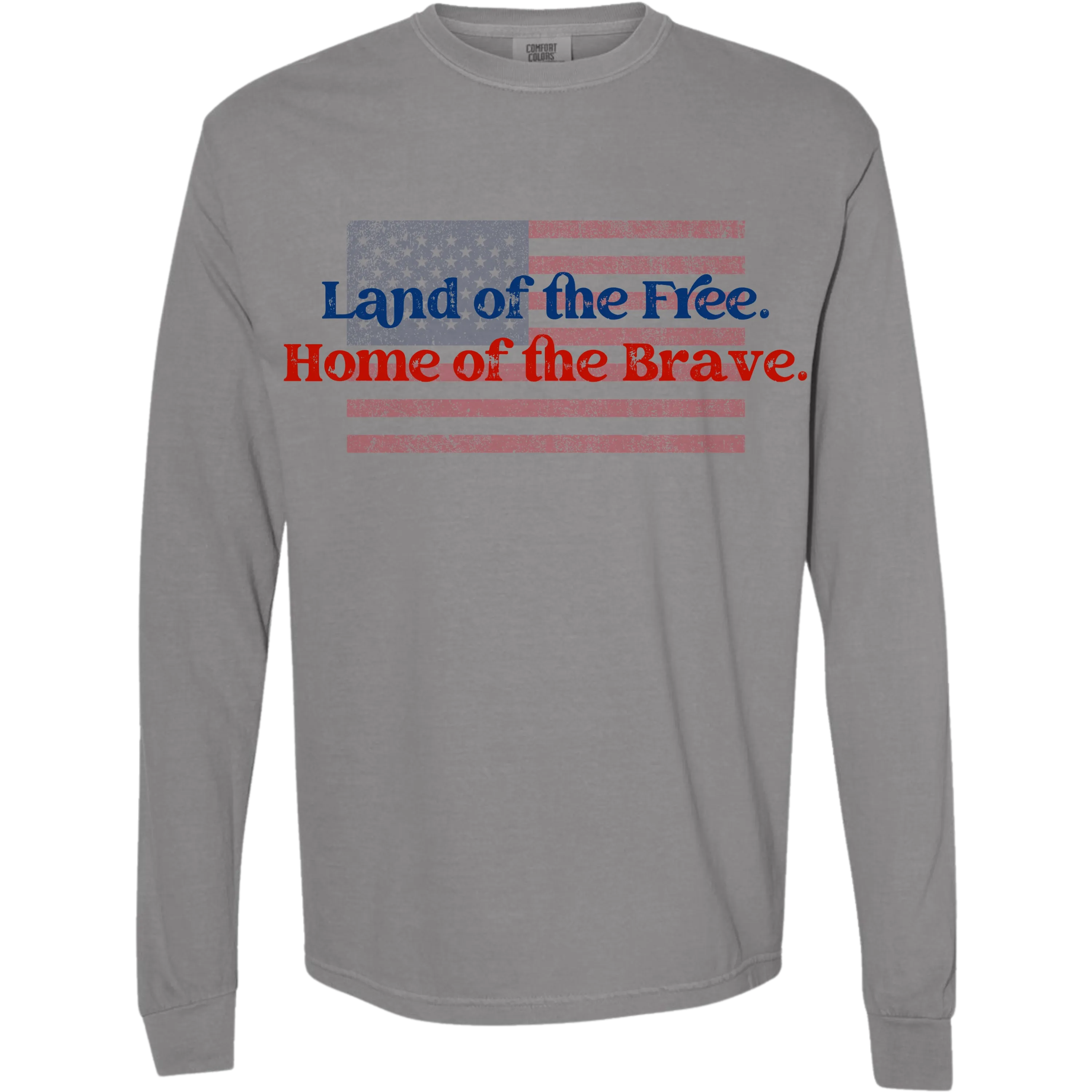 Land of the Free Long Sleeve Shirt | Patriotic USA Flag Tee